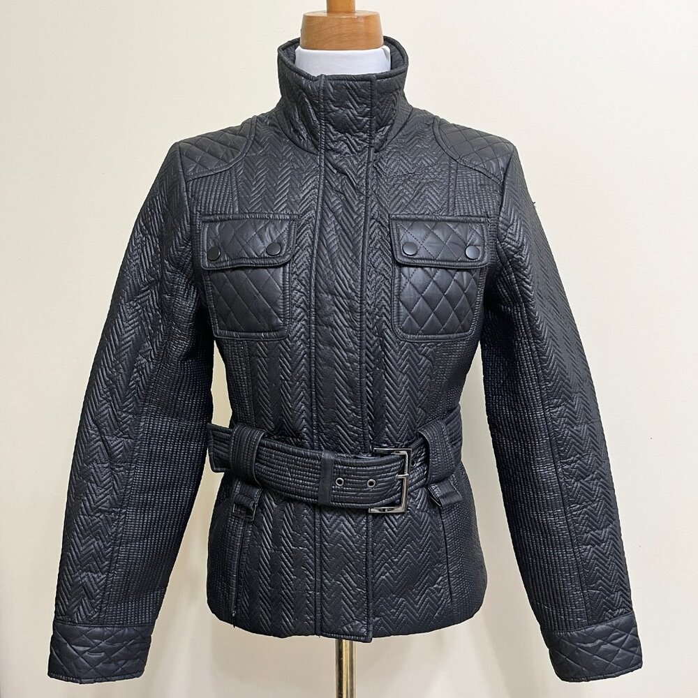 Kenneth Cole Reaction Black Coat size S Polyester Quilted Structured